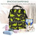 thumbnail image 5 of Balery Cute Cartoon Dinosaurs Mummy Backpack - Waterproof Twill Canvas, Large Capacity Diaper Bag with Multiple Pockets and Adjustable Straps, 5 of 6