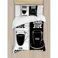 thumbnail image 3 of Galaxy King Size Duvet Cover Set, Come to the Dark Side We Have Coffee Funny Quote Space Wars between Black and White, Decorative 3 Piece Bedding Set with 2 Pillow Shams, Black White, by Ambesonne, 3 of 3