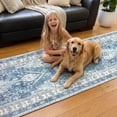 thumbnail image 6 of CYNERA Vintage Distressed Bohemian Runner Rug 2'x6', Blue Washable Foldable Non-Slip Low-Pile Carpet for for Hallway Entryway Kitchen Laundry Room, 6 of 8