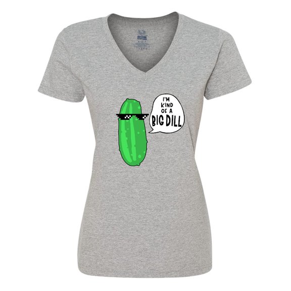 Inktastic I'm Kind of a Big Dill Pickle with Sunglasses Women's V-Neck T-Shirt