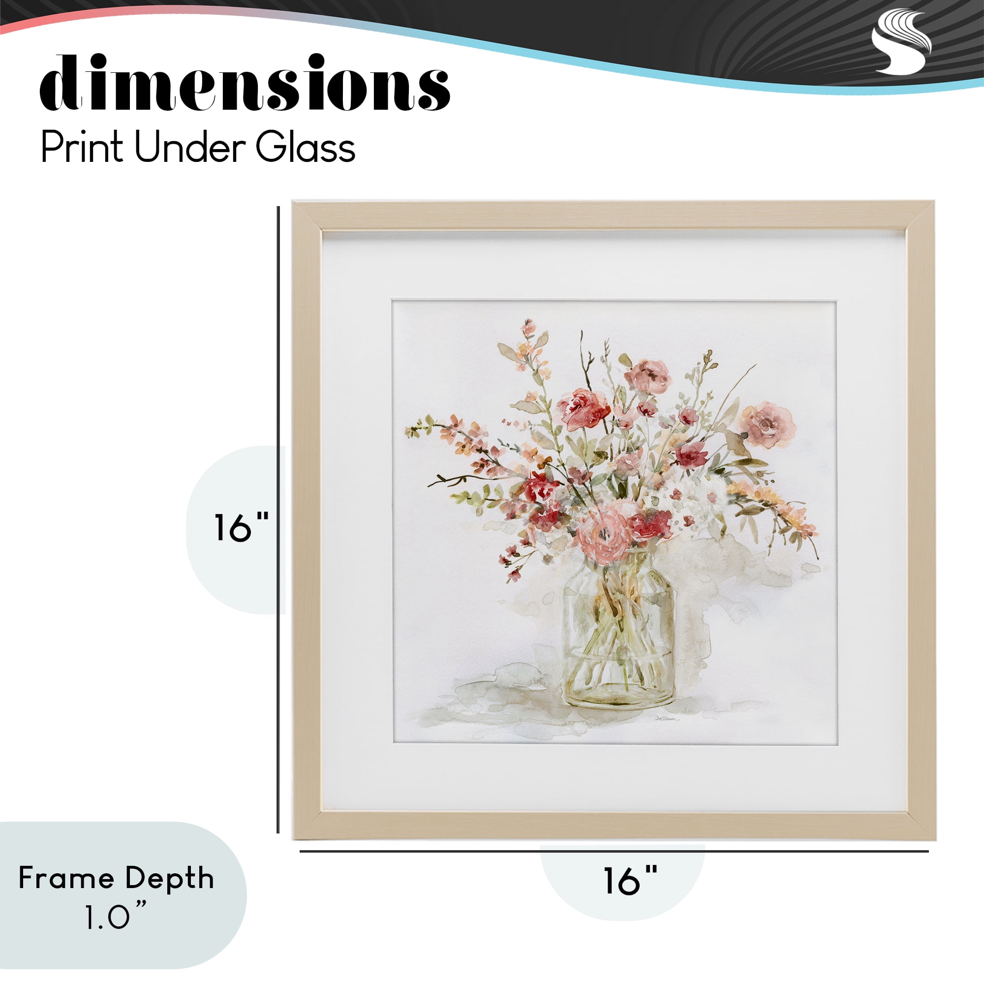 Stupell Industries Springtime Blooms in Glass Vase Birch Framed Print Under Glass, design by Carol Robinson