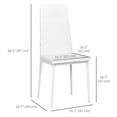 thumbnail image 3 of HOMCOM Dining Chairs, Set of 4, PU Leather Upholstered Accent Chairs, Back, 3 of 9