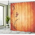 thumbnail image 5 of Ambesonne Orange Shower Curtain, Vintage Style Rose Bloom, 69"Wx84"L, Orange Mustard Maroon, 5 of 5