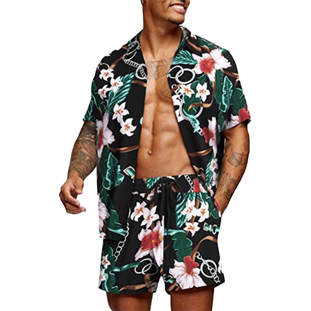 Txlixc Traje de playa de verano de 2 piezas para hombres Txlixc moda