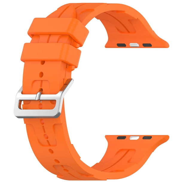 Correa Deportiva Silicona Cgtredaw 42/44/45/49 Mm para IWatch 1/2/3/4/5/6/7/SE/8/9/Ultra naranja