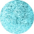thumbnail image 1 of Ahgly Company Indoor Round Abstract Light Blue Contemporary Area Rugs, 5' Round, 1 of 4