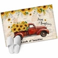 thumbnail image 6 of Sunflower Truck Bathroom Rug Washable 2x3 Entryway Rug Non Slip Yellow Floral Summer Botanical Elegant Pastoral Front Door Mat Low Pile Indoor Doormat Throw Floor Carpet for Kitchen Bedroom Entrance, 6 of 8