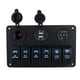 thumbnail image 5 of 6 vías LED coche barco interruptor basculante Panel USB enchufe cigarrillo voltímetro, 5 of 8