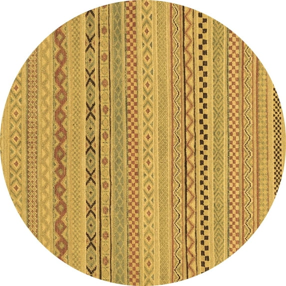 Ahgly Company Indoor Round Solid Brown Modern Area Rugs, 5' Round