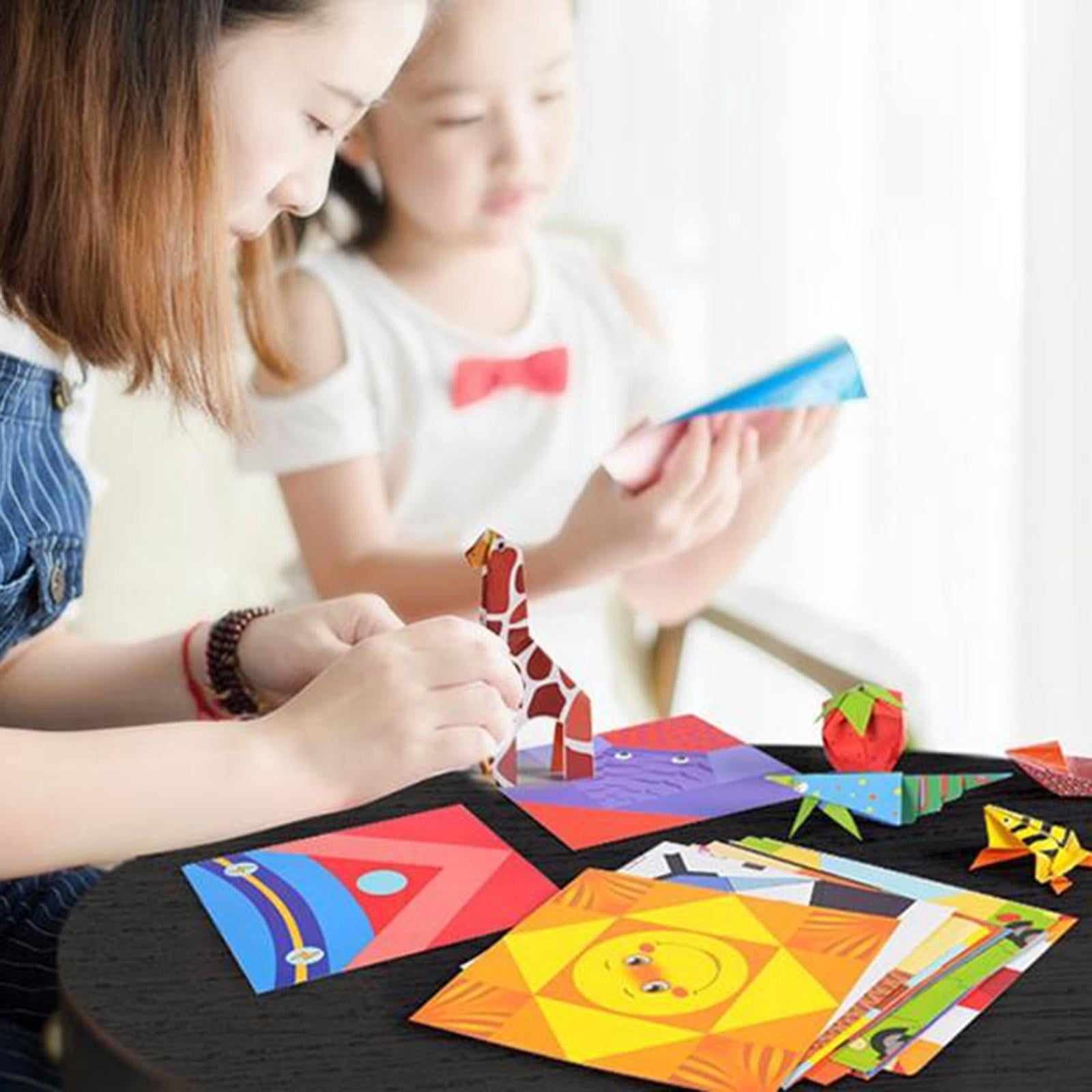 Milageto 2x 54Sheet Origami Paper DIY Paper Early Learning Education Toys for Beginners Children Animal