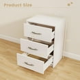 thumbnail image 3 of Costway 1 PCS 3-Drawer Nightstand Modern Bedside Table with Storage Anti-Toppling Kit for Bedroom White, 3 of 10