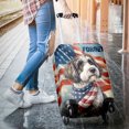 thumbnail image 3 of Patriot Portuguese Water Dog We Will Never Forget Patriotic Remembrance Day Travel Luggage Cover PWD Portie Fishing Dog Lover Suitcase Dust Protective Decor - 12014, 3 of 5