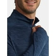 thumbnail image 4 of Athletic Works Men's & Big Men's Space Dye Jersey Quarter Zip Long Sleeve Shirt, Sizes S-3XL, 4 of 5