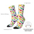 thumbnail image 4 of Rateoe Colorful Dinosaurs for Women Casual Calf Socks - Cute Crew Socks - Thin Soft Above Ankle Socks Size 5-11, 4 of 6