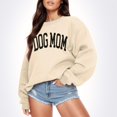 thumbnail image 2 of WEIWEN Dog Mom Sweatshirt for Women Dog Lover Sweatshirts Funny Graphic Sweaters Mama Pullover Tops Womens Fall Fashion Clothing Beige, S, 2 of 6