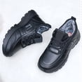 thumbnail image 4 of Snow Boots for Men Platform Soft Sole Lace up Waterproof LeatherWinter Booties Furry Lined Warm Winter Sneakers Black Size 9.5, 4 of 7