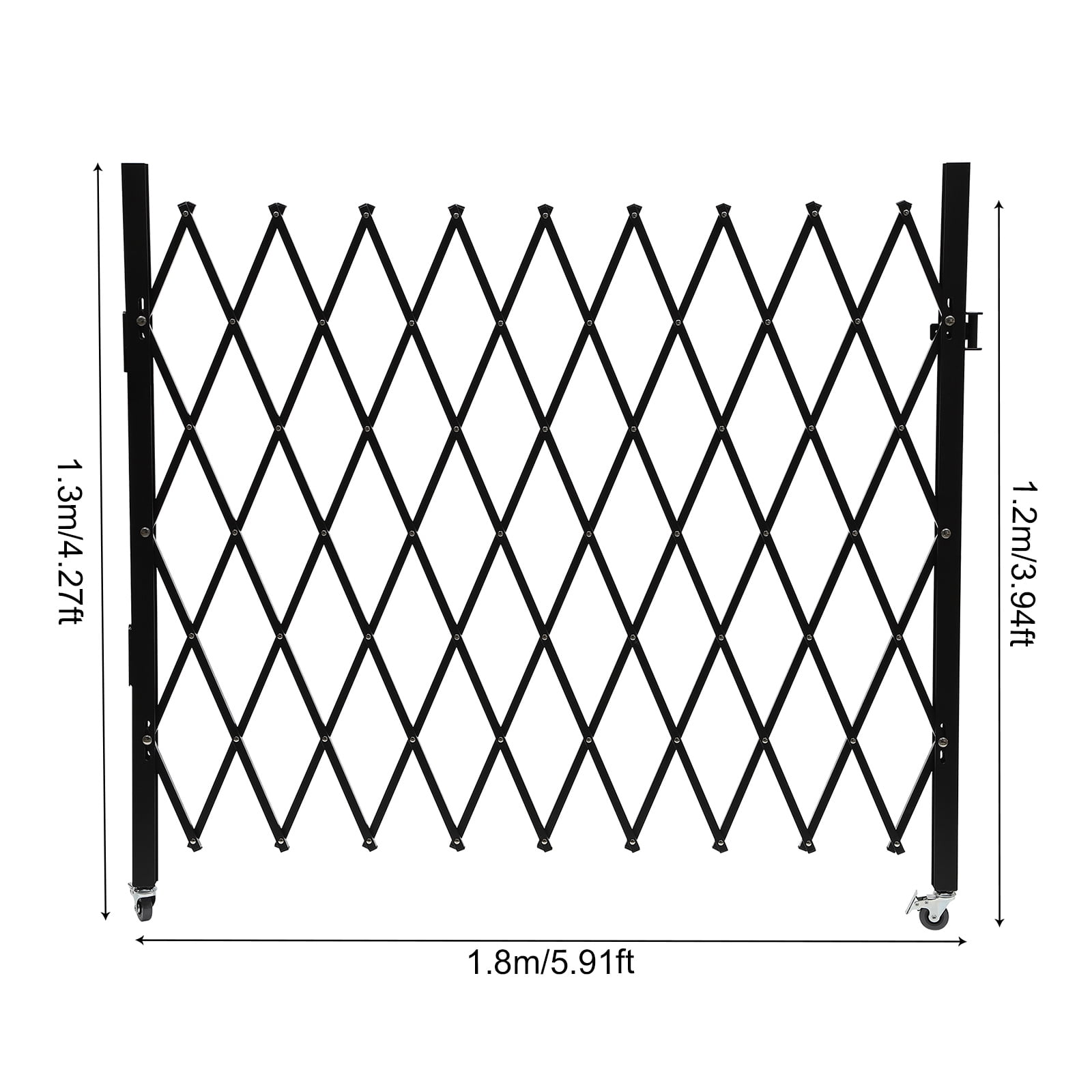 Single Folding Security Gate, Folding Door Gate for Basements, Garages, Storefronts, Kindergartens, Schools, and More (1.3*1.8m/4.27*5.91ft)