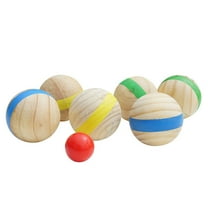 Baluue 7Pcs Bocce for Kids Wood Random Color for Fun in Summer