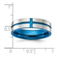 thumbnail image 2 of Stainless Steel Polished Blue Ip Plated Grooved 6mm Band Size 12 Ring for Women and Men - 5.9 Grams, 2 of 2