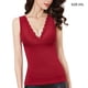thumbnail image 3 of Qarigey Chaleco térmico para mujer, parte básica acolchada de Color sólido, ropa interior cálida para clima frío, ropa interior Camisetas sin mangas Vino Tinto XXL, 3 of 6