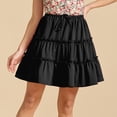thumbnail image 4 of Women's Midi Skirt Casual Summer Trendy Tie Front Flowy Ruffle Floral Print A Line Skirts, 4 of 6