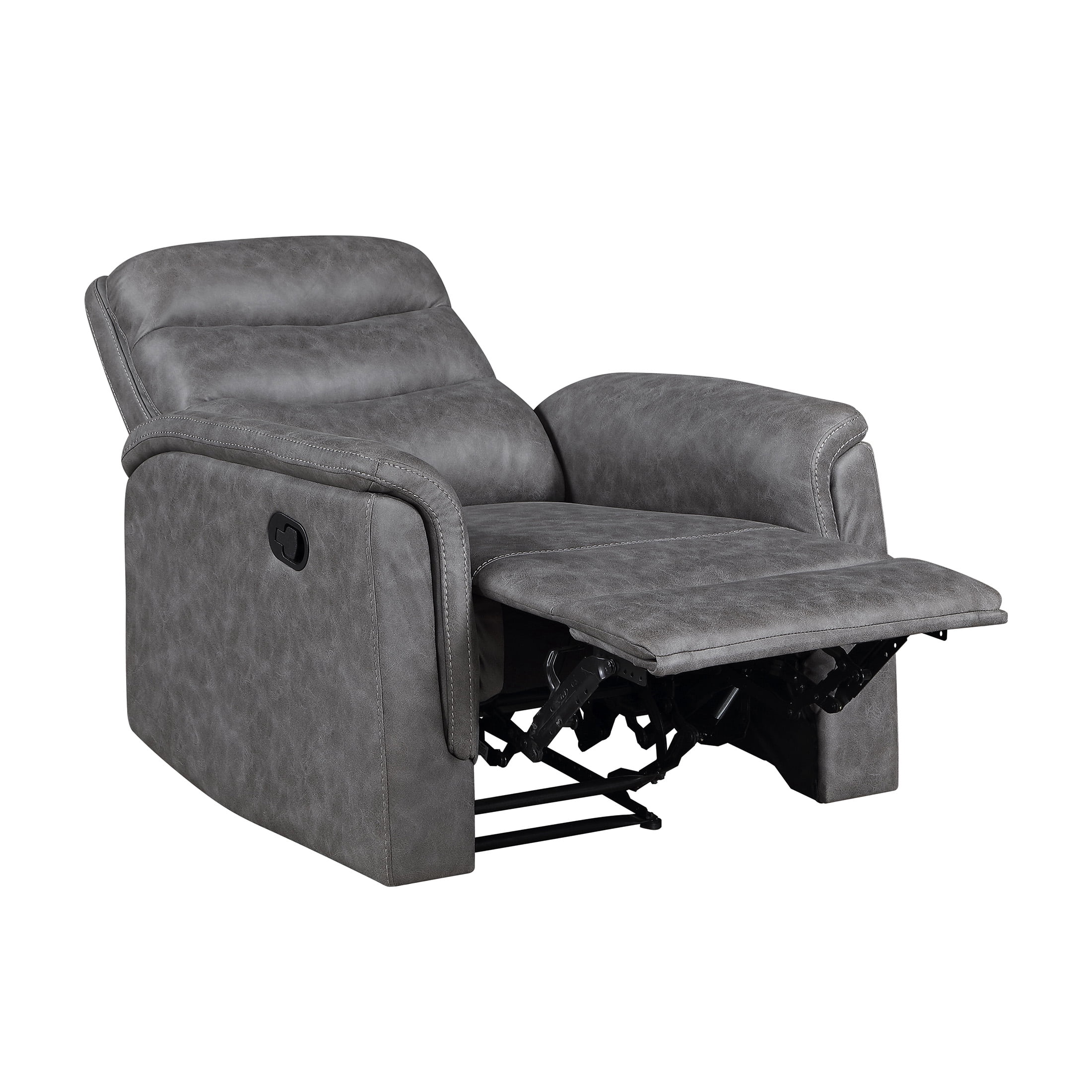OakvillePark Solstice Microfiber Manual Reclining Chair, Gray