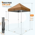 thumbnail image 5 of EAGLE PEAK 5x5 Pop Up Canopy Tent Instant Outdoor Canopy Easy Set-up Straight Leg Folding Shelter（Khaki）, 5 of 11