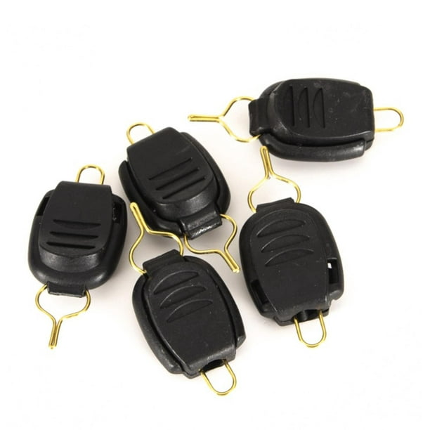 5x Compact Portable Fishing Clips Pin Swivel Protector Fishing Line Threader  Quick Clip Snap Tackles Accessories - Black 