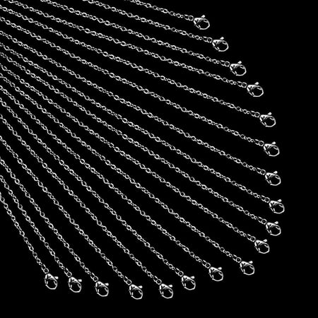 20 Strands 304 Stainless Steel Chain Necklace with Lobster Clasps Jewelry Making Chains DIY Chain for Necklace Making 19.69"/Strand