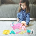 thumbnail image 7 of PPgejGEK 8 Inch Blinking Eyes Enamel Doll Bath Set, Kids Pretend Play House Bathing Doll Toy with 8 Accessories, PVC Realistic Doll Bathtub Playset, Christmas Gift for Boys Girls Kids Ages 3+, 7 of 7