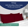 thumbnail image 6 of Royale Linens Standard Pillowcase Set of 2 - Bed Pillow Cover - 20"x26" - Red Pillowcases - 1800 Brushed Microfiber, Wrinkle & Fade Resistant - Soft & Cozy- Standard Size Pillow Case (STD,Burgundy), 6 of 9