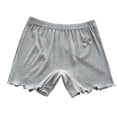 thumbnail image 5 of Miqool Girls Ribbed Knit Bike Shorts Stretch 2-13 Years Anti-Chafe Undershorts Casual Soft Elastic Bow Waist Ruffle Hem Shorts, 5 of 7