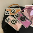 thumbnail image 7 of Case Compatible with iPhone 12,Cute 3D Vintage Camera Phone Case with Hand Strap Unique Cool Silicone TPU Case Shockproof Protective Case Women Girls for iPhone 12, 7 of 7