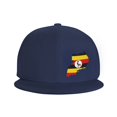 thumbnail image 3 of DouZhe Flat Brim Cap Snapback Hat, Uganda Geography Map Flag Prints Adjustable Blue Adult Baseball Cap, 3 of 6