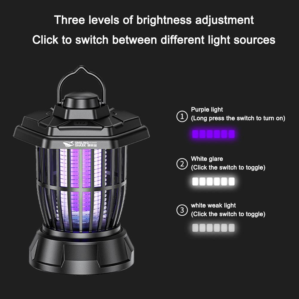 2-in-1 Rechargeable Bug Zapper Lantern, LED Camping Light & Electric Mosquito Zapper, Portable Outdoor Indoor Hanging Lamp for Patio Garden Picnic 1pcs