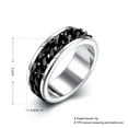 thumbnail image 3 of EOEMY Stainless Steel Band Wedding Ring Black Men'S Unisex Chain B423-10, 3 of 7