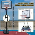 thumbnail image 6 of Portable Basketball Hoop for Youth Adults & Kids, Adjustable Height 6.89 ft to 10.01 ft,34 inch Backboard with Rebound System, Basketball Goal with Water/Sand Base, Wheels, 6 of 9