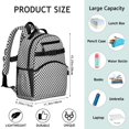 thumbnail image 6 of Black and White Checkered Backpack for School,Cute School Bag,Schoolbag with Adjustable Shoulder Straps & Padded Back,15.25"x11.5"x5.25", 6 of 6