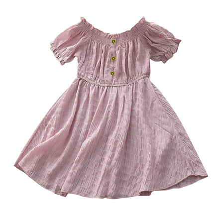 

Youmylove Off Elegant Toddler Girls Shoulder Dresses Solid Baby Princess Kids Summer Chiffon Girls Dress Skirt Spring Clothing