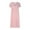 Pink, variant on Ahuyic Printed Solid Color Plus Size Dress For Women, Summer Womens' Short Sleeve Long Dresses,Women's Loose Casual Short Sleeved Dress V-Neck Pleated Long Dress