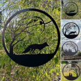 thumbnail image 3 of Estatua artística de pared de Metal, decoración de silueta de paisaje colgante, adorno de gato, zorro, Animal, estilo Rural hueco, 3 of 5