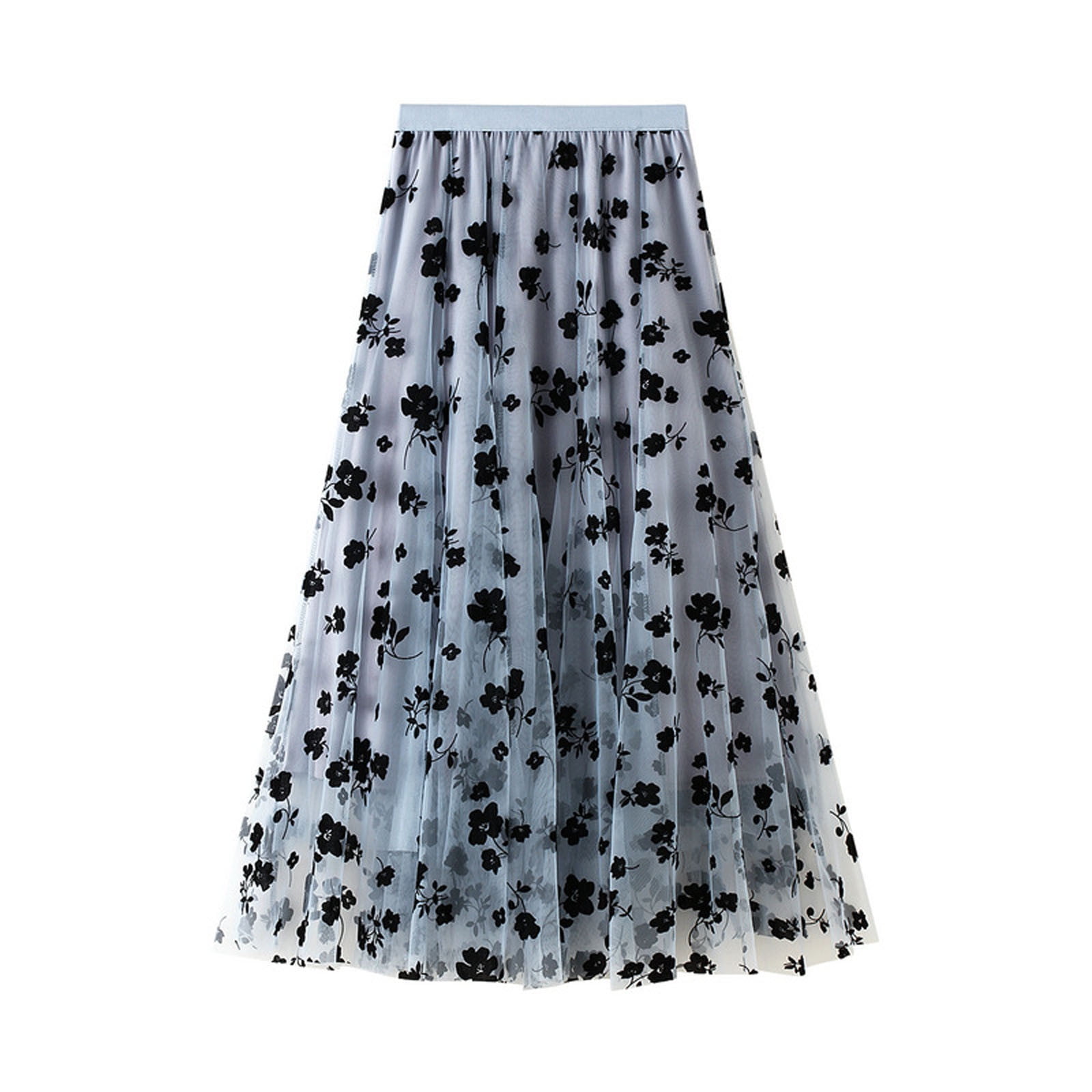 Women S Long Tulle Skirt Spring Summer Elastic Chiffon Petticoat High