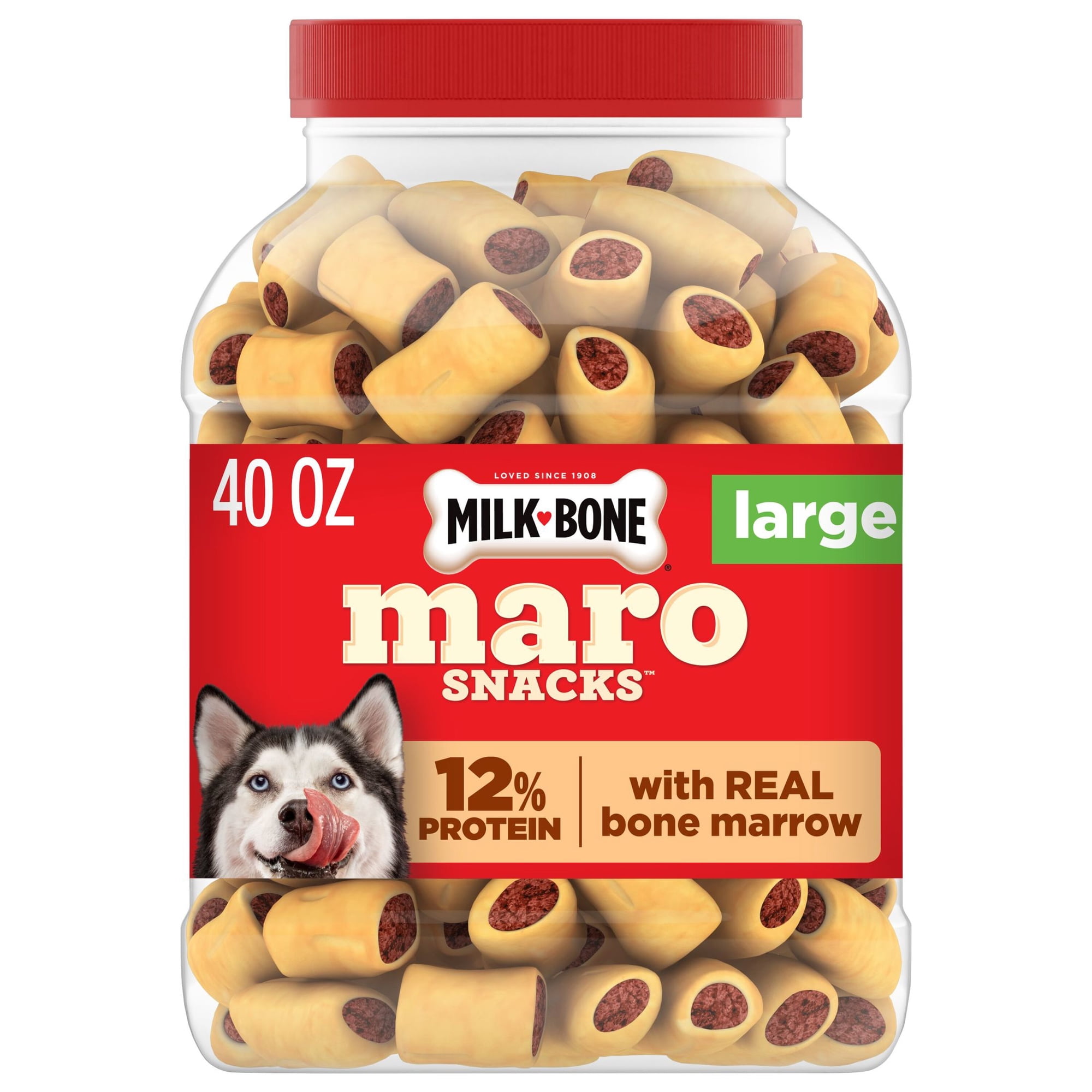 Milk Bone MaroSnacks Large Dog Treats with Real Bone Marrow, 40 ozs