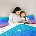 thumbnail image 5 of Castle Fairy Kids Girls Black Blue Glitter Print Twin Comforter Sets,Gradient Bedding Set, 5 of 8