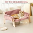 thumbnail image 5 of Cat Couch Bed, Pet Sofa for Indoor Cats Wooden Indoor Elevated Cat Beds with Removable Mattress Cover Suitable for Kitty, Puppy or Small Animal (Pink, Medium), 5 of 14