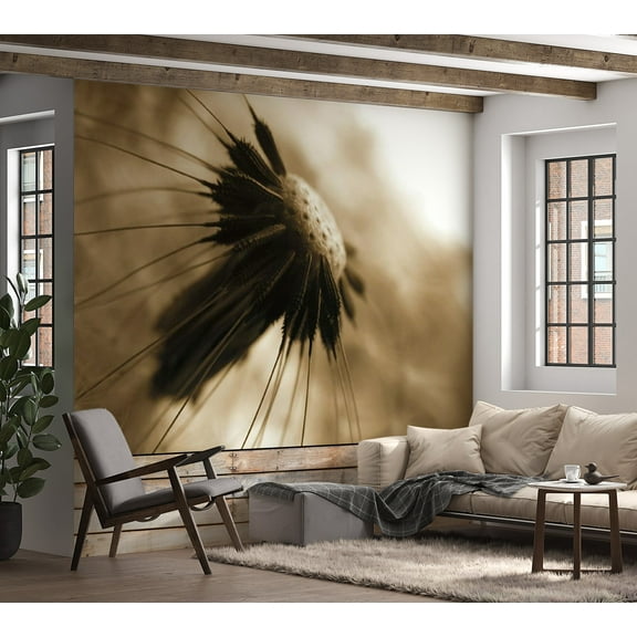 Tiptophomedecor Floral Wallpaper Wall Mural - Dandelion
