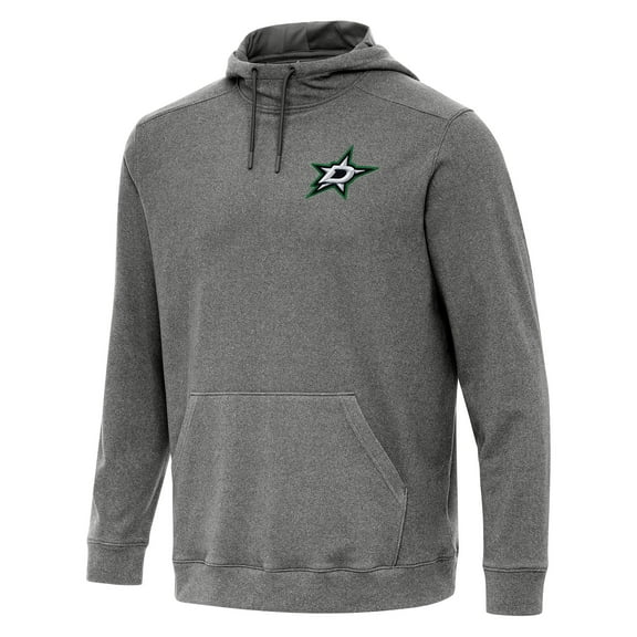 Men's Antigua Heather Black Dallas Stars Cloud Pullover Hoodie