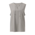 thumbnail image 2 of Playeras,Blusas y Tops,Ropa para Mujer Correr camisetas sin mangas para las mujeres Camiseta sin mangas transpirable con cuello en V para mujer (Grey, L), 2 of 5