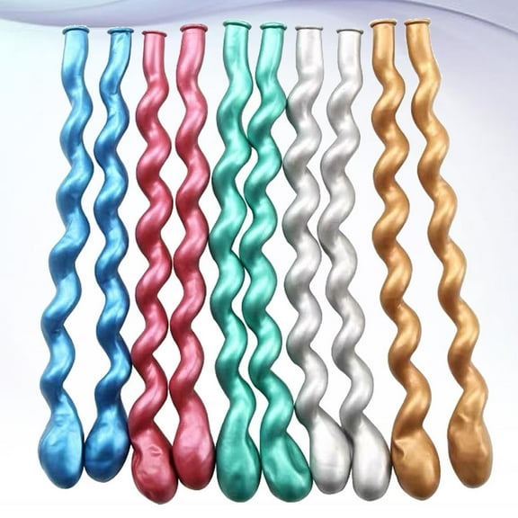 COSMOBETTY 50Pcs Spiral Balloons for Modelling Kits Assorted Color Natural Latex Party Decorations