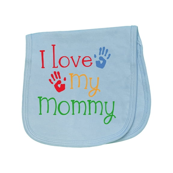 Inktastic I Love My Mommy Handprints Baby Burp Cloth